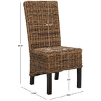 SAFAVIEH Candy Natural Wicker Dining Chair (Set of 2) - 19 W x 22 D x 41 H - 19Wx22Dx41H