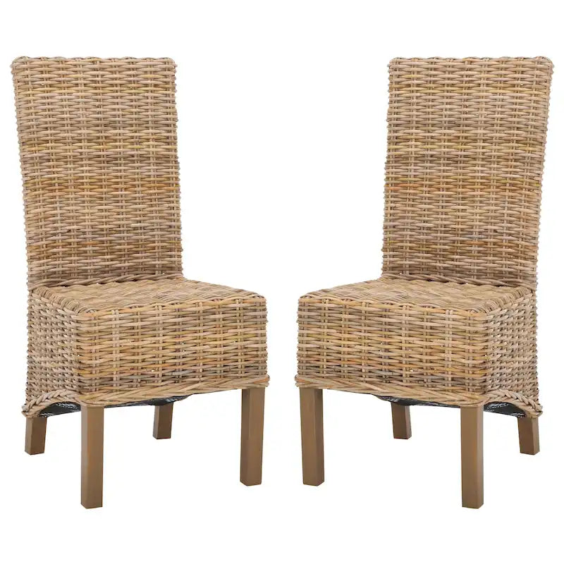 SAFAVIEH Candy Natural Wicker Dining Chair (Set of 2) - 19 W x 22 D x 41 H - 19Wx22Dx41H
