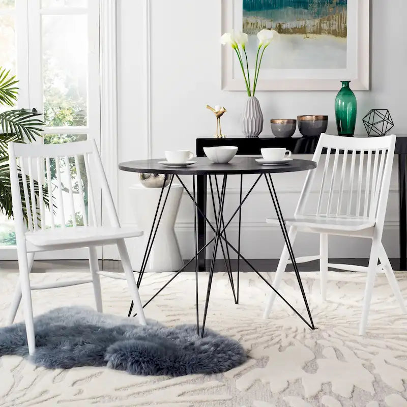 SAFAVIEH Orelia 19 Inch Black Spindle Dining Chair (Set of 2) - 21Wx22Dx34H