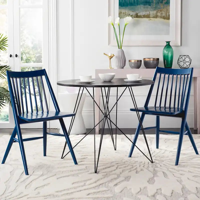 SAFAVIEH Orelia 19 Inch Black Spindle Dining Chair (Set of 2) - 21Wx22Dx34H