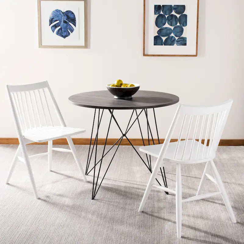 SAFAVIEH Orelia 19 Inch Black Spindle Dining Chair (Set of 2) - 21Wx22Dx34H