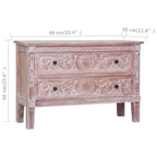 vidaXL Sideboard with 2 Drawers 35.4x11.8x23.6 Solid Mahogany Wood