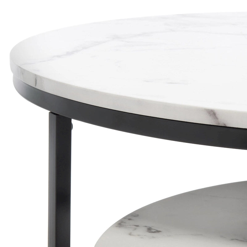 SAFAVIEH Elberta 2 Round Nesting Coffee Table - 43 L x 36 D x 18 H - 32Wx32Dx18H