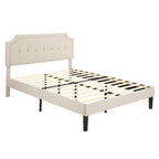 Javlergo Modern Upholstered Bed Frame with Height Adjustable Headboard, No Box Spring Needed