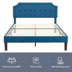 Javlergo Modern Upholstered Bed Frame with Height Adjustable Headboard, No Box Spring Needed