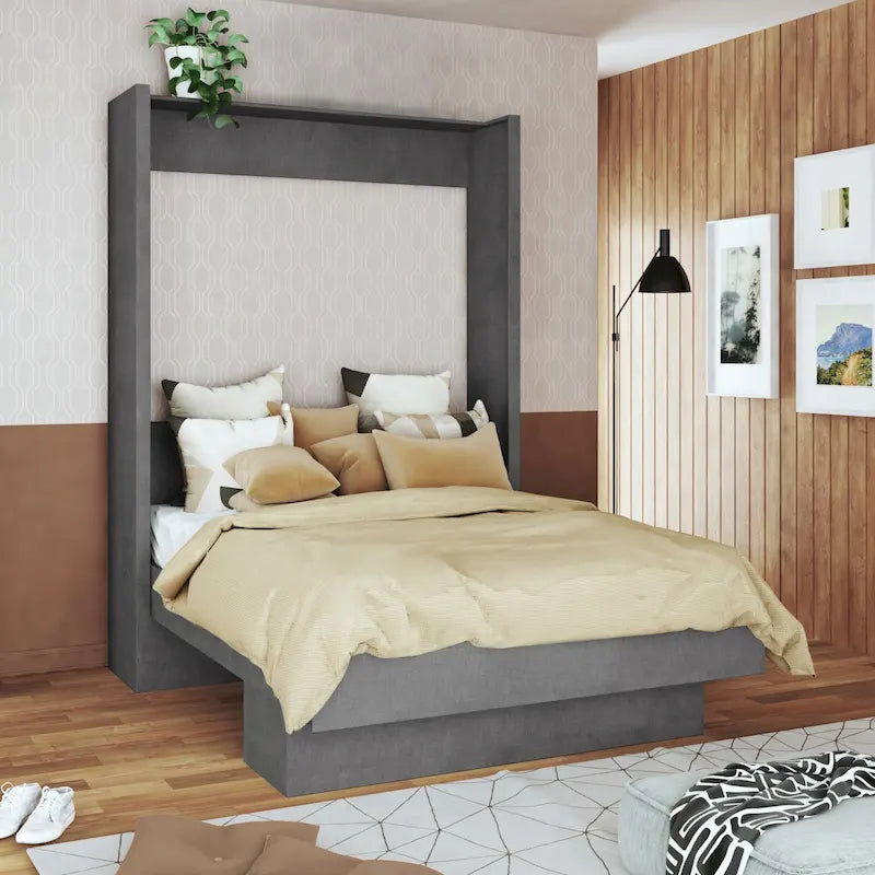 Oakland Living Easy Lift Brazilian Queen Contemporary Murphy Bed with Shelf