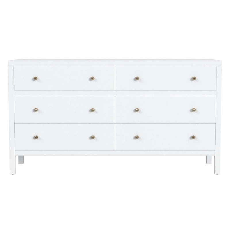 6-Drawer Wood Wide Dresser