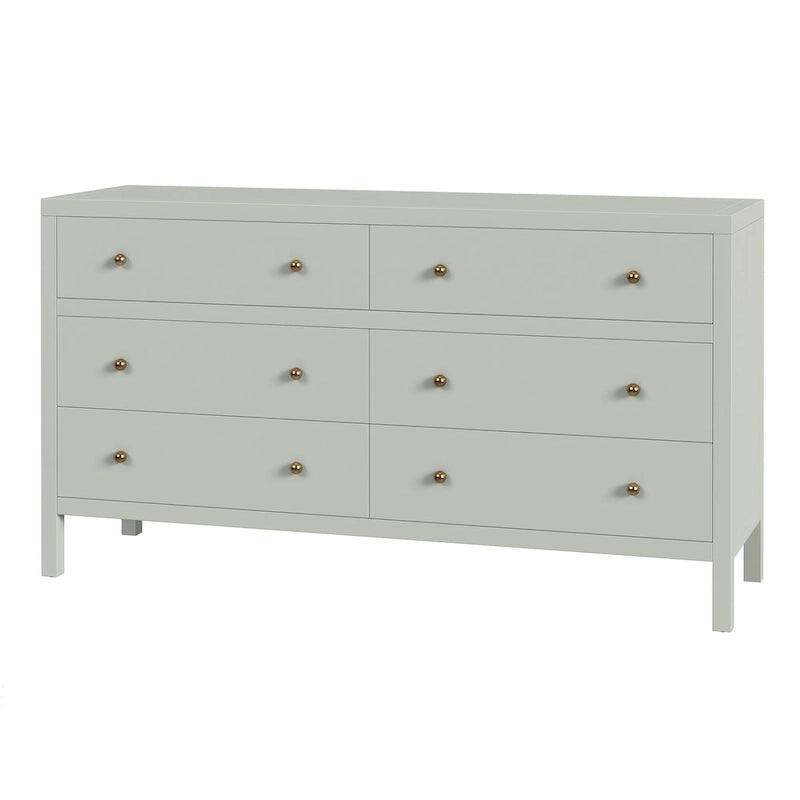 6-Drawer Wood Wide Dresser