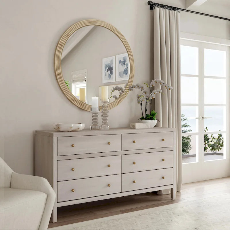 6-Drawer Wood Wide Dresser