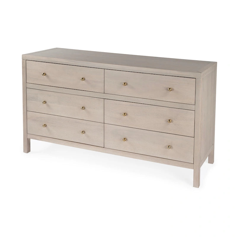6-Drawer Wood Wide Dresser