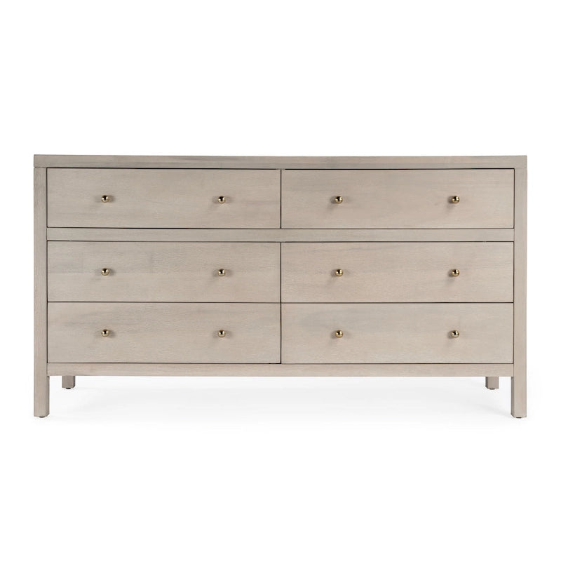 6-Drawer Wood Wide Dresser