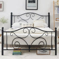 Javlergo Metal Bed Frame with Arched Headboard and Footboard, Heavy Duty Steel Slat Support, No Box Spring Needed