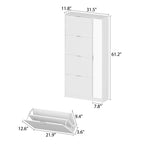 Shoe Organizer w/Mirror Elegant Space Enhancer Entryways Shoe Cabinet