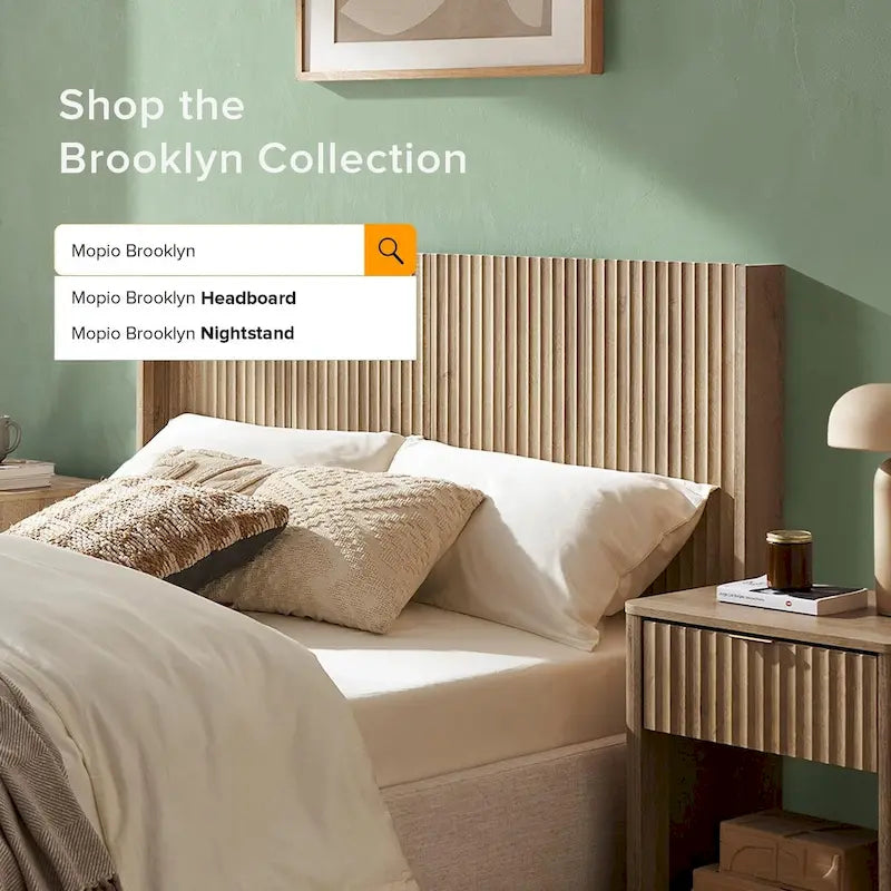 mopio Brooklyn Headboard, 62.4 Wide Headboard Only, Wood Headboard, Modern Farmhouse, Boho, Wall Mount, Fluted Panel