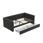 Twin Size Daybed with Drawers Upholstered Tufted Sofa Bed