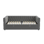 Twin Size Upholstered Tufted Daybed with Drawers,Button and Copper Nail