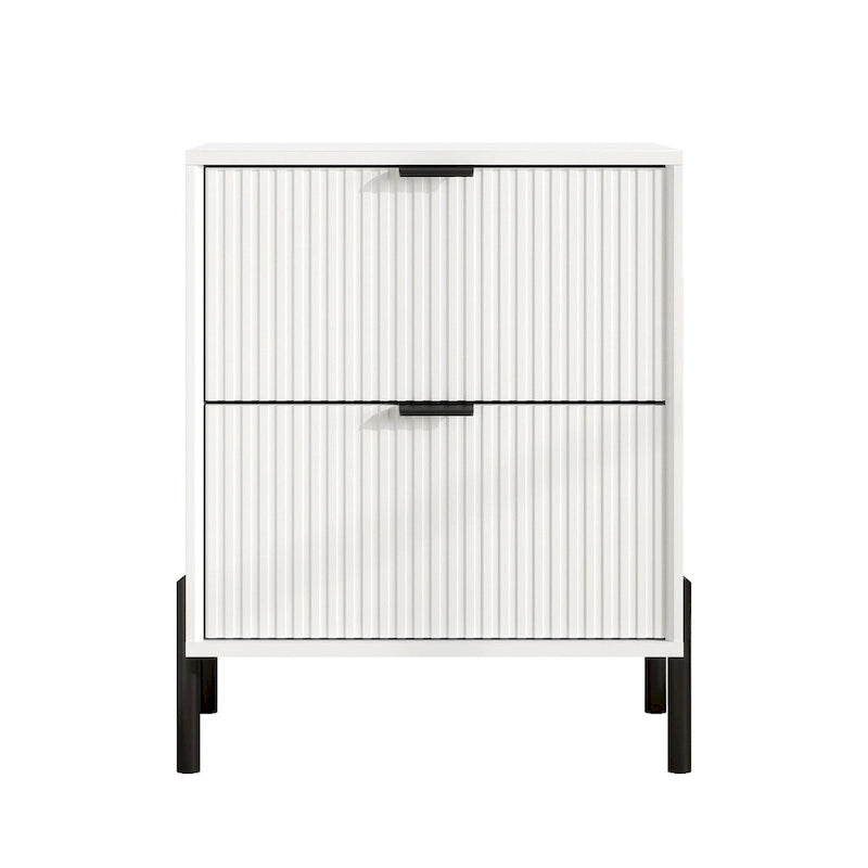 Modern 2-Drawer Nightstand Bedside Table End Table Furniture