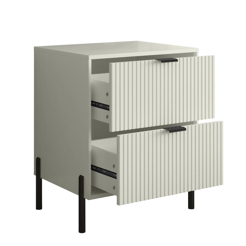Modern 2-Drawer Nightstand Bedside Table End Table Furniture
