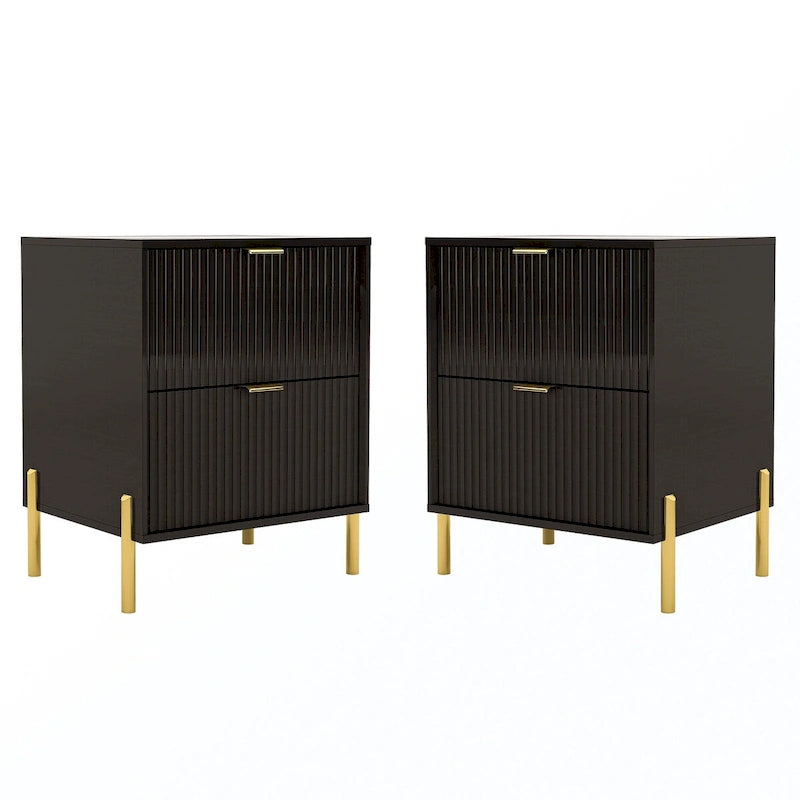 Modern 2-Drawer Nightstand Bedside Table End Table Furniture