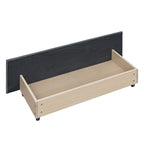Velvet Fabric Upholstered Platform Bed with Stud Trim Headboard and Footboard and 4 Drawers No Box Spring Needed