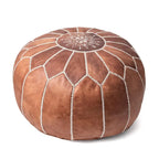 Nuloom Handmade Moroccan Leather Filled Ottoman Pouf