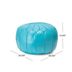 Nuloom Handmade Moroccan Leather Filled Ottoman Pouf