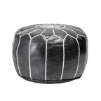 Nuloom Handmade Moroccan Leather Filled Ottoman Pouf