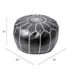 Nuloom Handmade Moroccan Leather Filled Ottoman Pouf