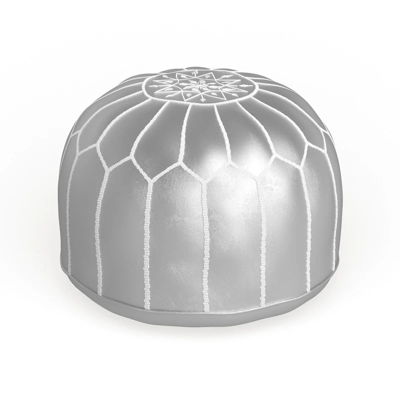 Nuloom Handmade Moroccan Leather Filled Ottoman Pouf