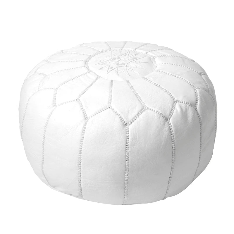 Nuloom Handmade Moroccan Leather Filled Ottoman Pouf