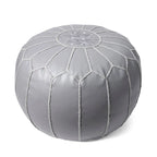 Nuloom Handmade Moroccan Leather Filled Ottoman Pouf