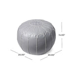 Nuloom Handmade Moroccan Leather Filled Ottoman Pouf