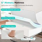 Erommy Folding Bed with Memory Foam Mattress: Portable foldable guest bed for adults with luxurious 5-inch memory foam mattress