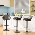 Glitzhome Set of 3 Mid-Century Modern Adjustable Swivel Bar Stools - Set of 3