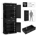 Yaheetech Wooden Kitchen Pantry Storage Cabinet with Doors and Shelves