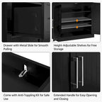 Yaheetech Wooden Kitchen Pantry Storage Cabinet with Doors and Shelves
