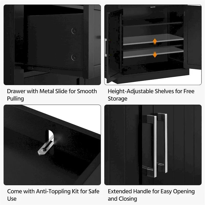 Yaheetech Wooden Kitchen Pantry Storage Cabinet with Doors and Shelves