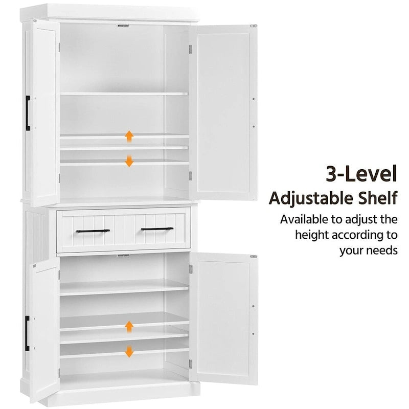 Yaheetech Wooden Kitchen Pantry Storage Cabinet with Doors and Shelves