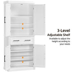 Yaheetech Wooden Kitchen Pantry Storage Cabinet with Doors and Shelves