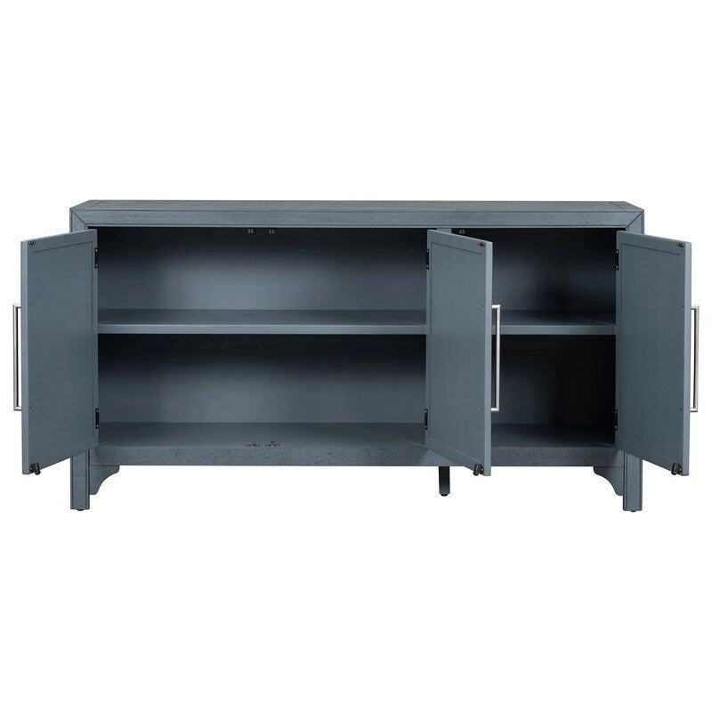 60W Cabinet Sideboard with Adjustable Shelves and Pine veneer - N/A