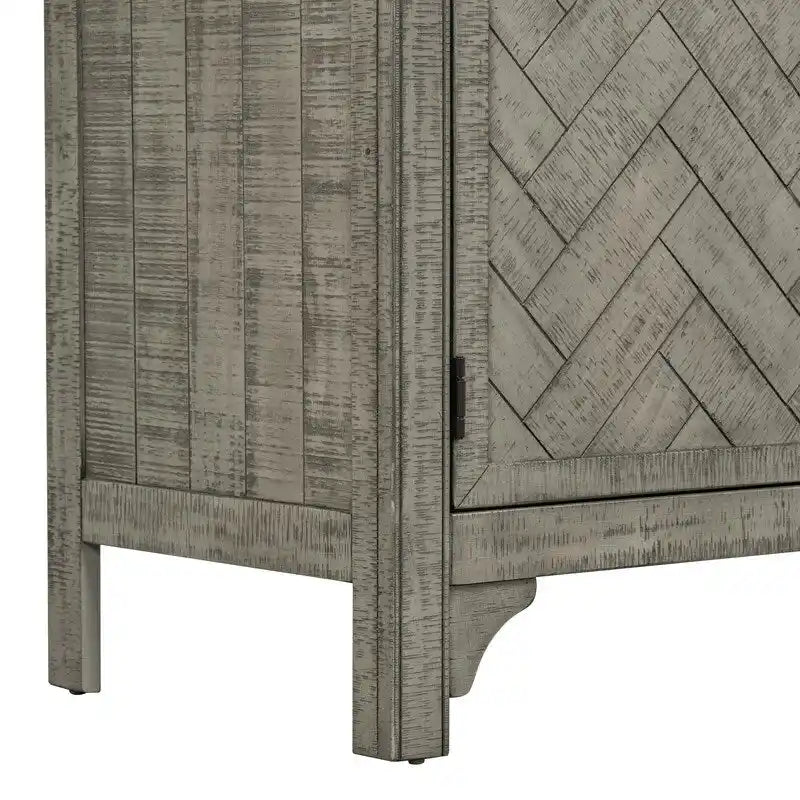 60W Cabinet Sideboard with Adjustable Shelves and Pine veneer - N/A