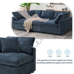 U Shaped Convertible Sectional Sofa with Ottoman