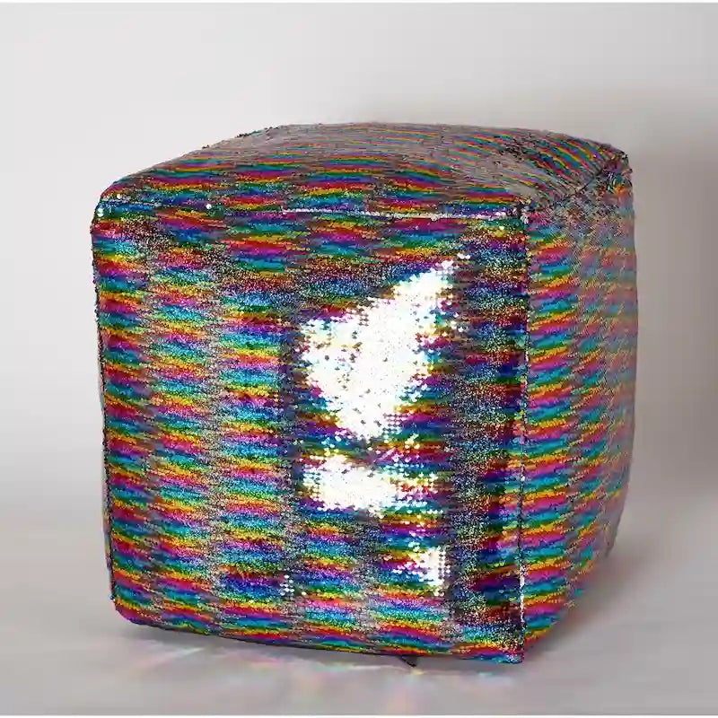 Reversible Sequin Mermaid Pouf
