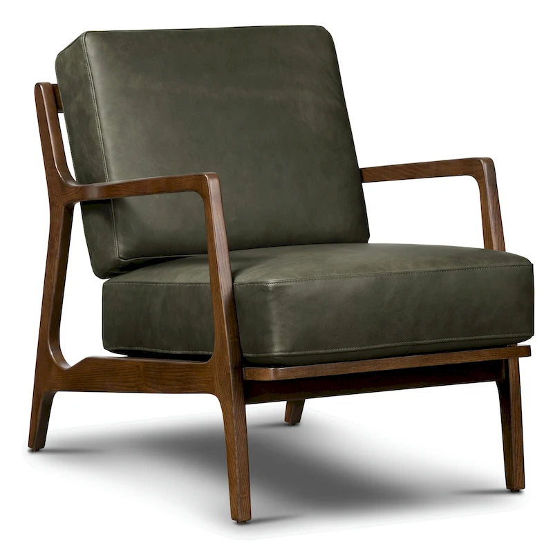 Poly & Bark Verity Leather Lounge Chair - Full Grain Genuine Italian Leather