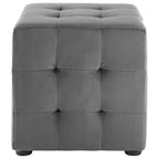 Porch & Den Croeni Velvet Tufted Cube Ottoman