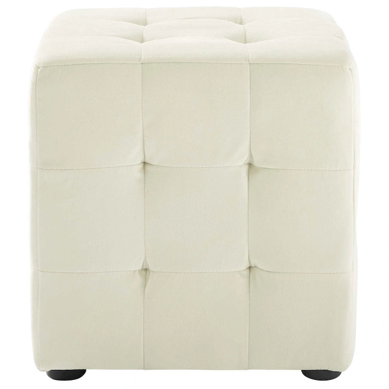 Porch & Den Croeni Velvet Tufted Cube Ottoman