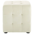 Porch & Den Croeni Velvet Tufted Cube Ottoman