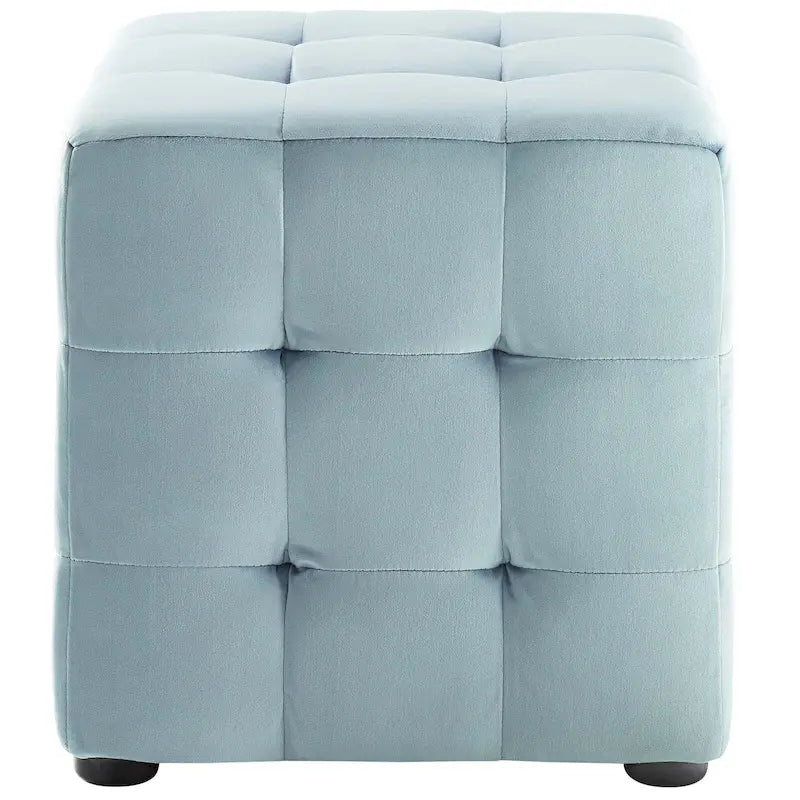 Porch & Den Croeni Velvet Tufted Cube Ottoman