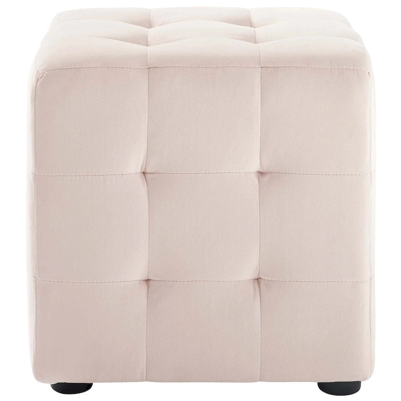 Porch & Den Croeni Velvet Tufted Cube Ottoman