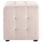 Porch & Den Croeni Velvet Tufted Cube Ottoman